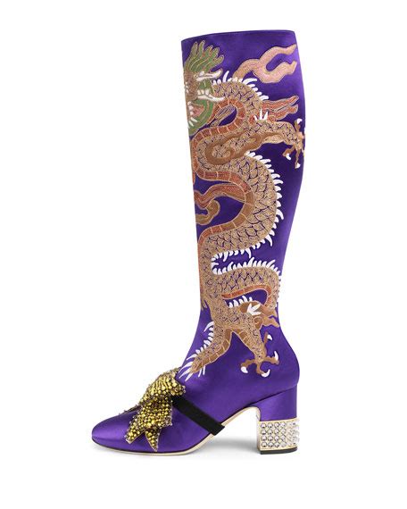 Gucci 75mm Candy Embroidered Knee Boot 